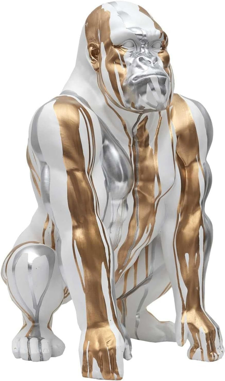 HOME DECO FACTORY, HD0160, Statuie astronaut cu buzunar gol negru, obiect decorativ modern și practic, design futurist, ideal pentru camera de zi sau birou, dimensiune: 20 cm, culoare: negru și auriu Statuete si sculpturi Naty Shop Argint. Alb Argent, Blanc