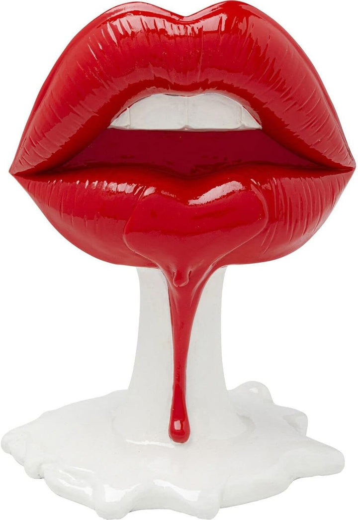 Kare Design obiect decorativ Hot Lip, alb/roșu, accesoriu pentru casă, buze, gură, 26x21x14 cm (h/w/d) Statuete si sculpturi Naty Shop Roșu/alb 25.5X20.5X14