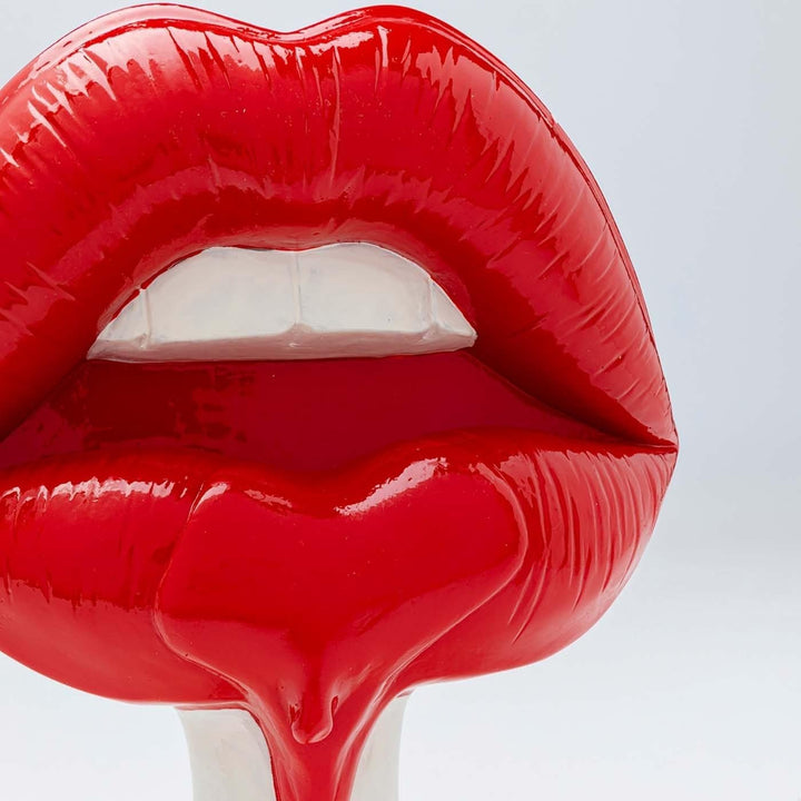 Kare Design obiect decorativ Hot Lip, alb/roșu, accesoriu pentru casă, buze, gură, 26x21x14 cm (h/w/d) Statuete si sculpturi Naty Shop