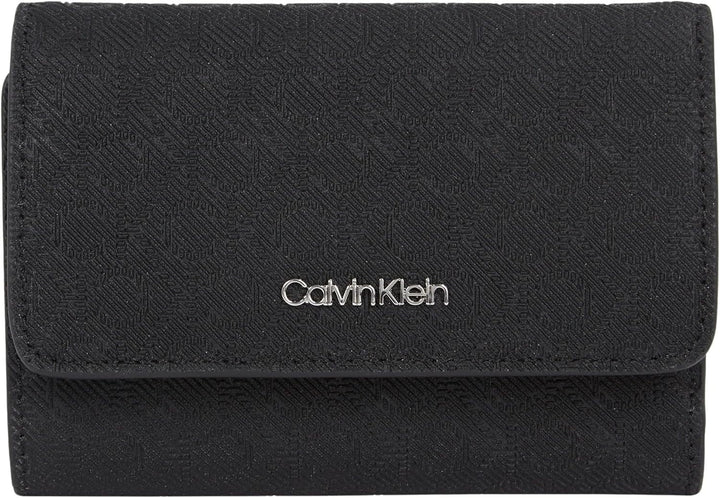 Portofel de damă Calvin Klein Must Small Trifold Mono Klein, negru (Black Mono), mărime unică Portofel Femei Naty Shop Titlu implicit