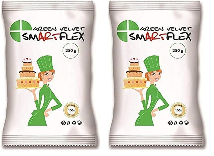 SmartFlex Fondant Green Velvet, 250 g (pachet de 2) Pasta de zahar Naty Shop Default Title