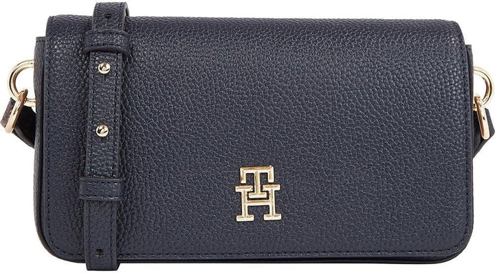 Tommy Hilfiger Crossbody Bag Emblem Flap Crossover Mic Genti Femei Naty Shop Albastru spațial