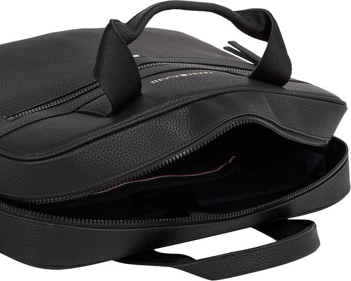 Tommy Hilfiger ESSENTIAL PU COMPUTER BAG geantă laptop pentru bărbați, Black, OS Bagaje și echipament de călătorie Naty Shop