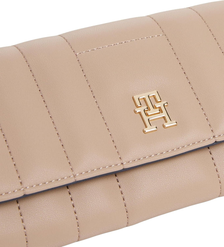 Tommy Hilfiger Women's Feminine Flap Large Wallet, Bej (Coastal Taupe), Marime unu Portofel Femei Naty Shop